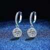 925 Sterling Silver 1 Carat Moissanite Round Earrings Luxurious Gift For Women - Image 3