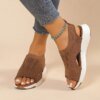 Elevate Your Style: Chic Open-Toe Wedge Sandals with Strappy Back - Comfort & Trend in One - Image 3