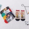 5pcs Knitted Socks Cartoon Snoopy Anime Men Women Straight Socks - Image 3