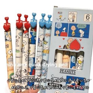 New Snoopy Heart Touch Pen Cartoon Cute Kawaii Student ST Head Quick Drying Brush Gel Pen