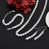 925 Sterling Silver Charms Earrings Necklace Bracelet Love Jewelry Cute for Women Chain Set - Image 3