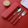 Chopsticks Spoons Sets Of Stainless Steel Portable Tableware for Students Three-Piece Sets - Image 6