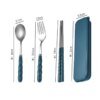 Chopsticks Spoons Sets Of Stainless Steel Portable Tableware for Students Three-Piece Sets - Image 3