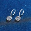 925 Sterling Silver 1 Carat Moissanite Round Earrings Luxurious Gift For Women - Image 4
