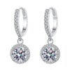 925 Sterling Silver 1 Carat Moissanite Round Earrings Luxurious Gift For Women - Image 2