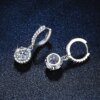 925 Sterling Silver 1 Carat Moissanite Round Earrings Luxurious Gift For Women - Image 5
