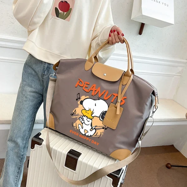Snoopys Tote Bags Travel Portable Handbag Luggage Binding Bags Packaging Bag Anime Figure Shoulder Strap