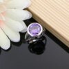 925 Silver Jewelry Sets Big Purple Amethyst Birthstone Earrings Rings Fashion Accessories Necklace Set - Image 3