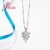 Brilliant Rhinestones Luxury Style Leaves Chains Pendant Necklace Earrings 925 Sterling Silver Jewelry Sets - Image 4