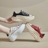 In-Stock Korean Style Women's White Casual Sneakers 2023 Autumn Shoes With Thick Sole And Heel Pad - Image 4