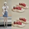In-Stock Korean Style Women's White Casual Sneakers 2023 Autumn Shoes With Thick Sole And Heel Pad - Image 3