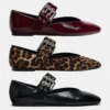 2025 spring new French black sash buckle Mary Jane flat square head buckle single shoes for women - Image 2