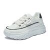 In-Stock Korean Style Women's White Casual Sneakers 2023 Autumn Shoes With Thick Sole And Heel Pad - Image 6