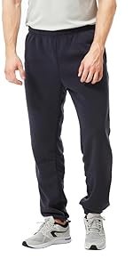 TEX2FIT 2-Pack Men's Active Fleece Joggers with Side Pockets, Jogging Pants (2pcs Set) (Black, Charcoal Heather, Medium) - Image 10