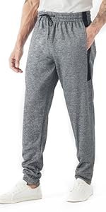 TEX2FIT 2-Pack Men's Active Fleece Joggers with Side Pockets, Jogging Pants (2pcs Set) (Black, Charcoal Heather, Medium) - Image 13