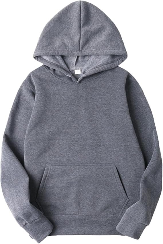 YOOJIA Unisex Men Women Long Sleeves Drawstring Hooded Sweatshirt Plain Pullover Hoodies Thermal Tops - Image 5