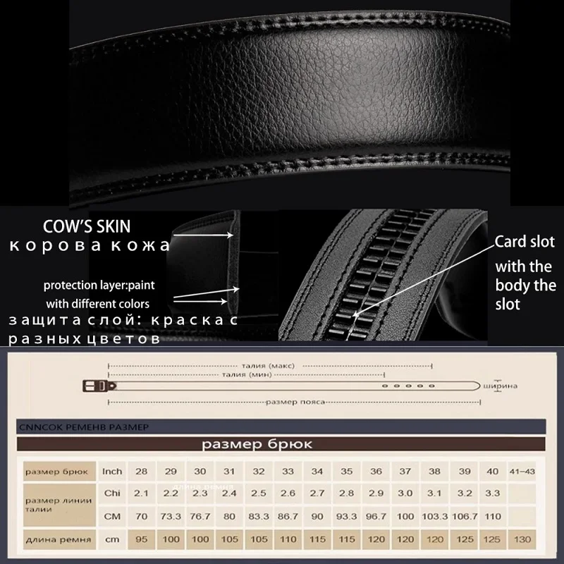 Men Belts Automatic Buckle Belt Genune Leather High Quality Belts For Men Leather Strap - Image 4
