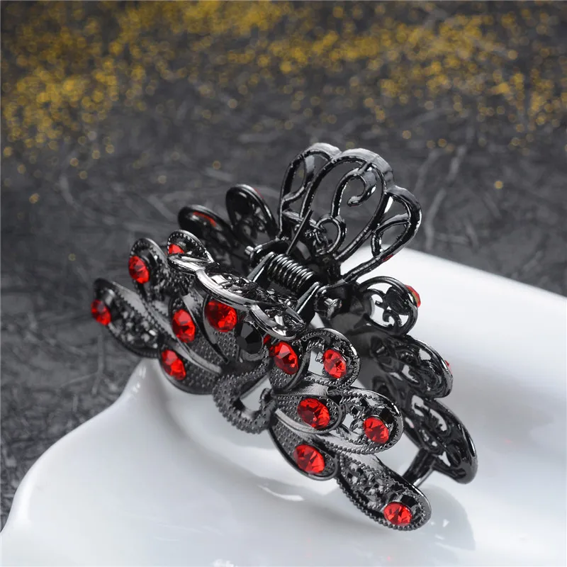 Vivid Peacock Hair Claws For Women Vintage Hair Jewelry Charm Big Rhinestone Crystal Wedding Hair Accessories Hairpin - Image 5