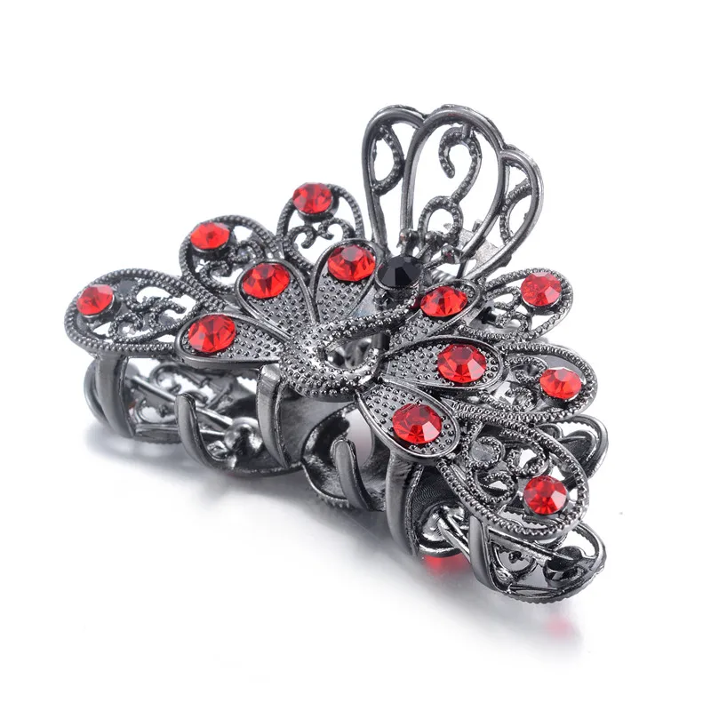 Vivid Peacock Hair Claws For Women Vintage Hair Jewelry Charm Big Rhinestone Crystal Wedding Hair Accessories Hairpin - Image 6