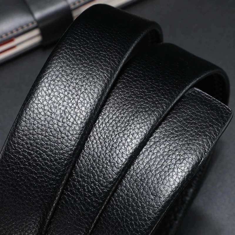 Men Belts Automatic Buckle Belt Genune Leather High Quality Belts For Men Leather Strap - Image 3