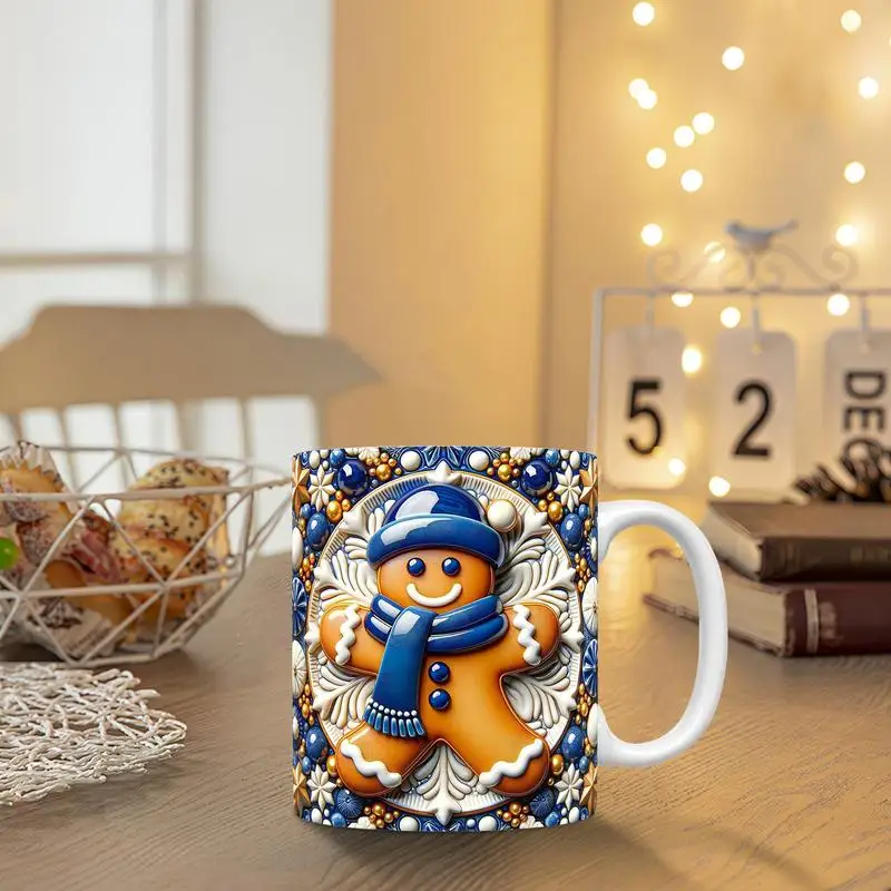 Christmas Coffee Mug Holiday Winter Tea Cups 11oz Christmas Holiday Cute Coffee Tea Cups with Easy-to-Hold Handle Aesthetic Mug - Image 5