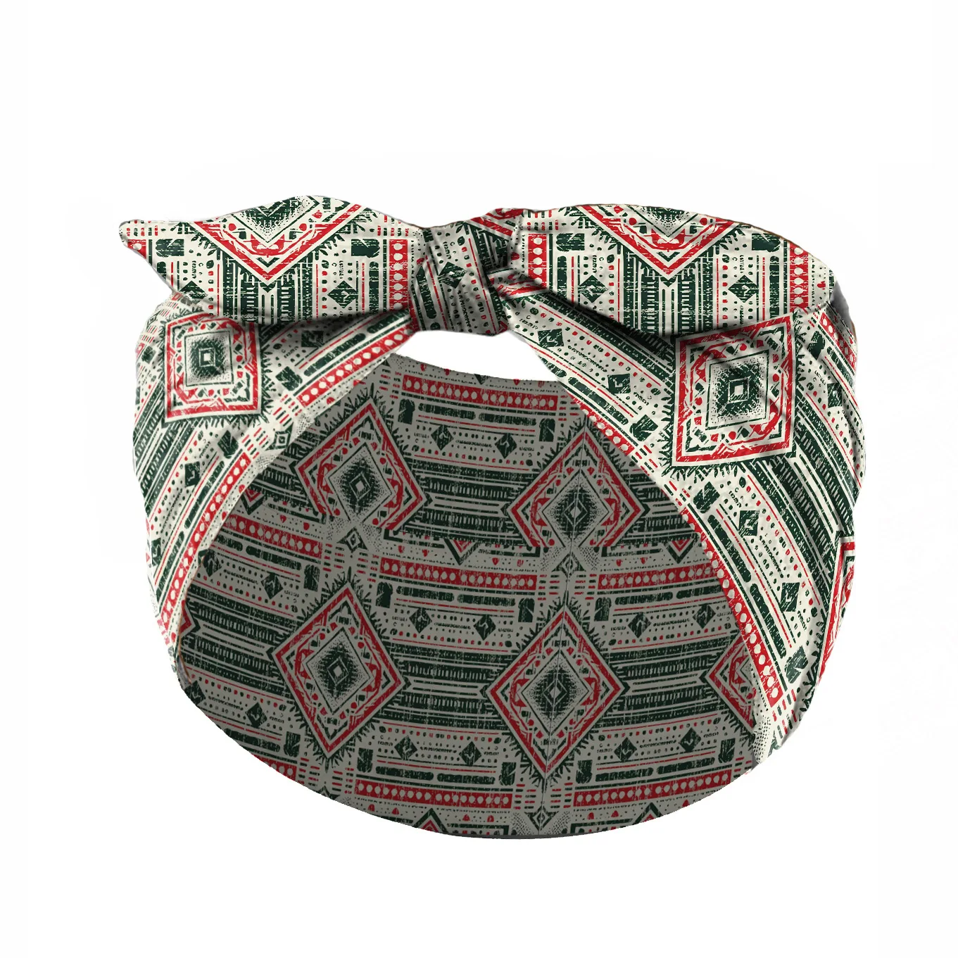 Widening Bohemian style printed front knot rabbit ear elastic headband - Image 6