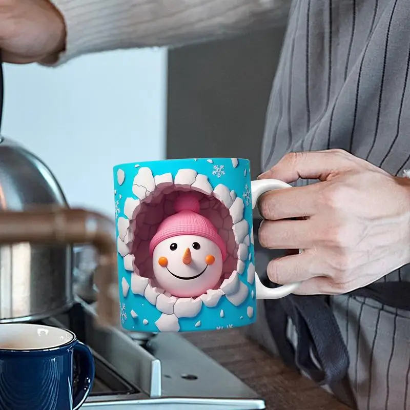 Christmas Coffee Mug Holiday Winter Tea Cups 11oz Christmas Holiday Cute Coffee Tea Cups with Easy-to-Hold Handle Aesthetic Mug - Image 4