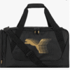 PUMA unisex adult Evercat Form Factor Duffel Bags, Black Running Gold, One-Size US