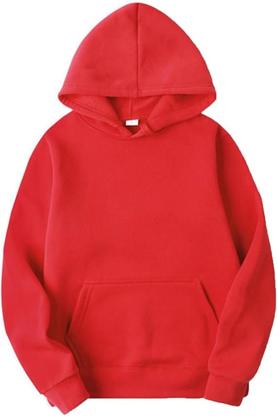 YOOJIA Unisex Men Women Long Sleeves Drawstring Hooded Sweatshirt Plain Pullover Hoodies Thermal Tops - Image 3