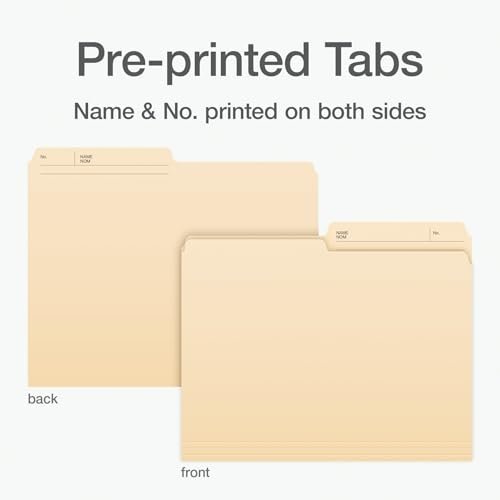 Pendaflex File Folders, Letter Size, 1/2 Cut Tabs, Manila, Reversible, Durable Grade Stock for Long-Lasting Use, Compact 25-Pack for Office, School & Home Organization, Easy Storage & Labeling - Image 4