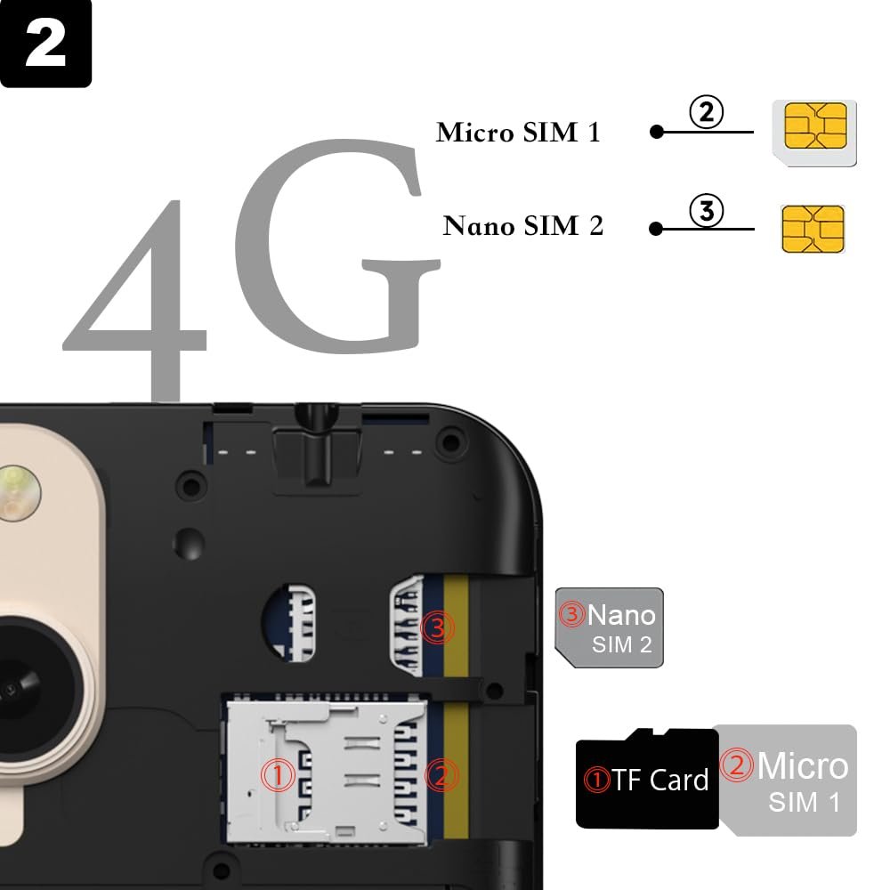 HeyxFome X3 2025 New Cheap 4G LTE GSM Unlocked Android Phones 6.0” Cell Phone 2GB RAM Android Phone 8MP Smartphone 16GB Dual SIM for T-Mobile Only USA Market Face Unlocked (Gold) - Image 5