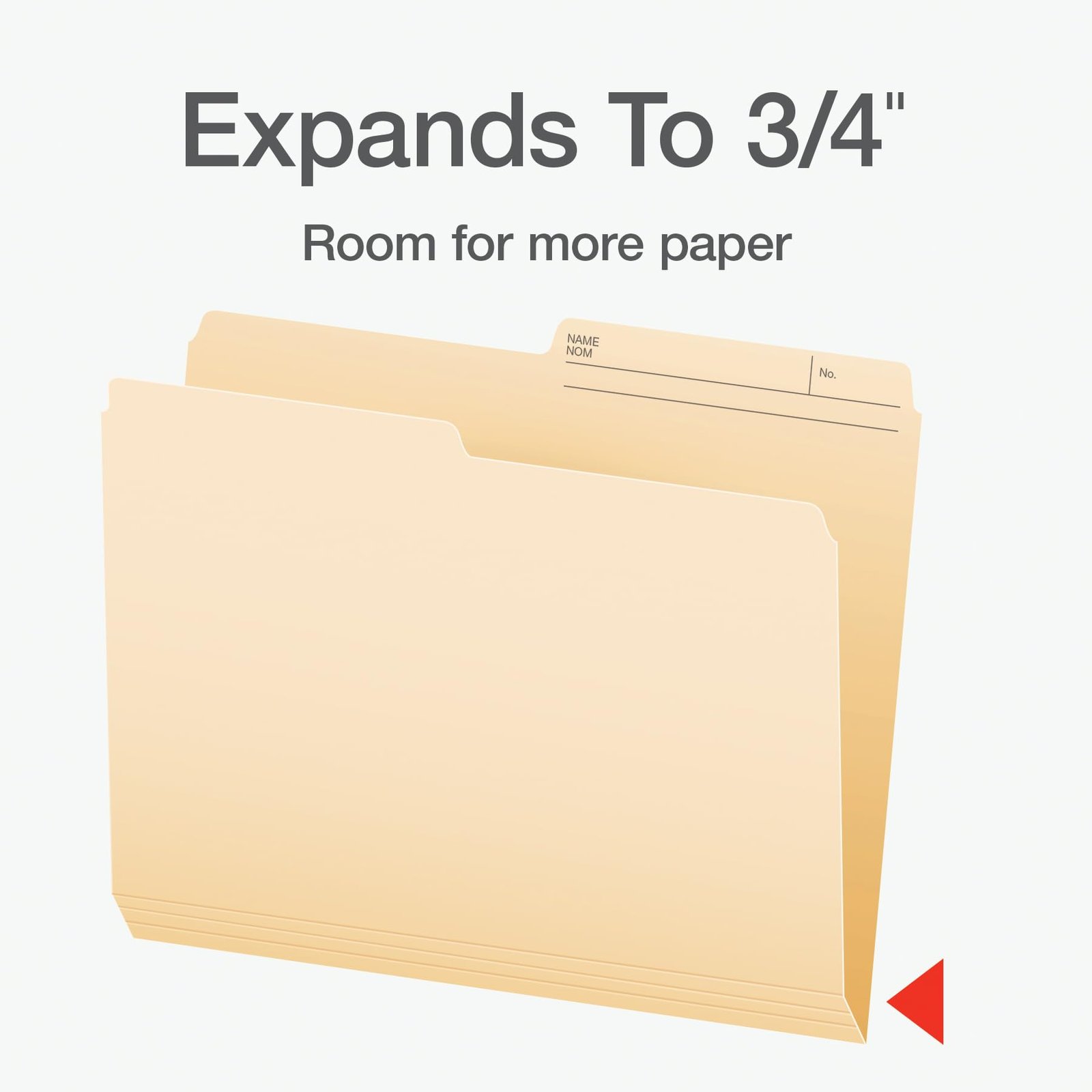 Pendaflex File Folders, Letter Size, 1/2 Cut Tabs, Manila, Reversible, Durable Grade Stock for Long-Lasting Use, Compact 25-Pack for Office, School & Home Organization, Easy Storage & Labeling - Image 3