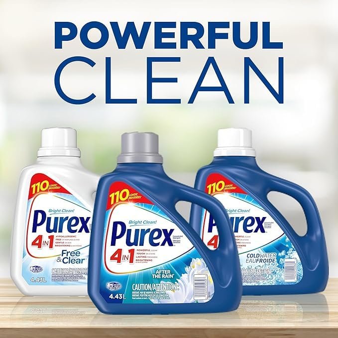 Purex Liquid Laundry Detergent, After the Rain, HEC, 110 Loads,4.43 l (Pack of 1) - Image 7