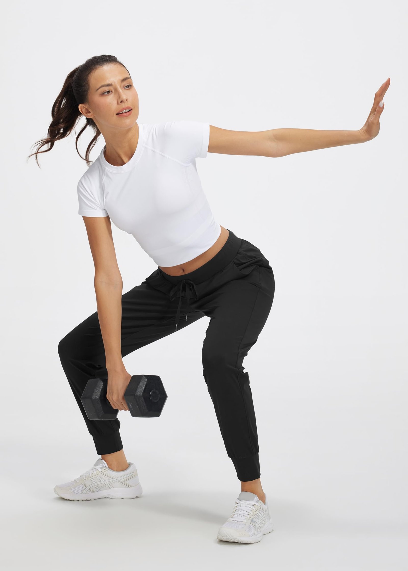 Libin Women's Joggers Pants Athletic Sweatpants with Pockets Running Tapered Casual Pants for Workout,Lounge, Black L - Image 5