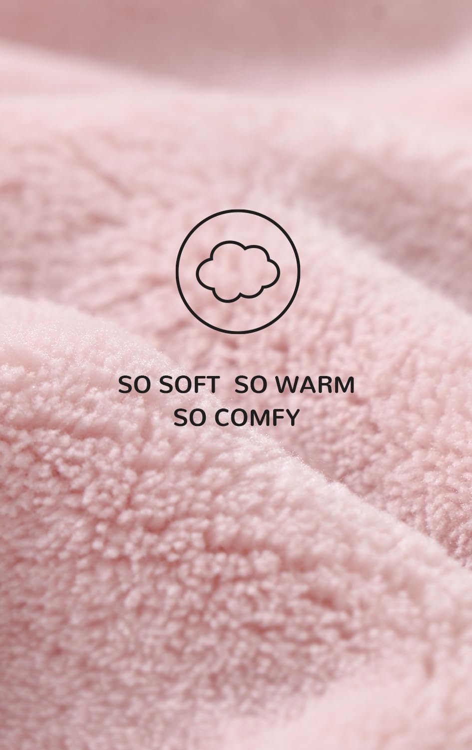 kiddook Girls' Flannel Pajama Sets, Zipper Top and Pants Winter Warm Soft Fuzzy Homewear(Pink,8-9Years) - Image 3