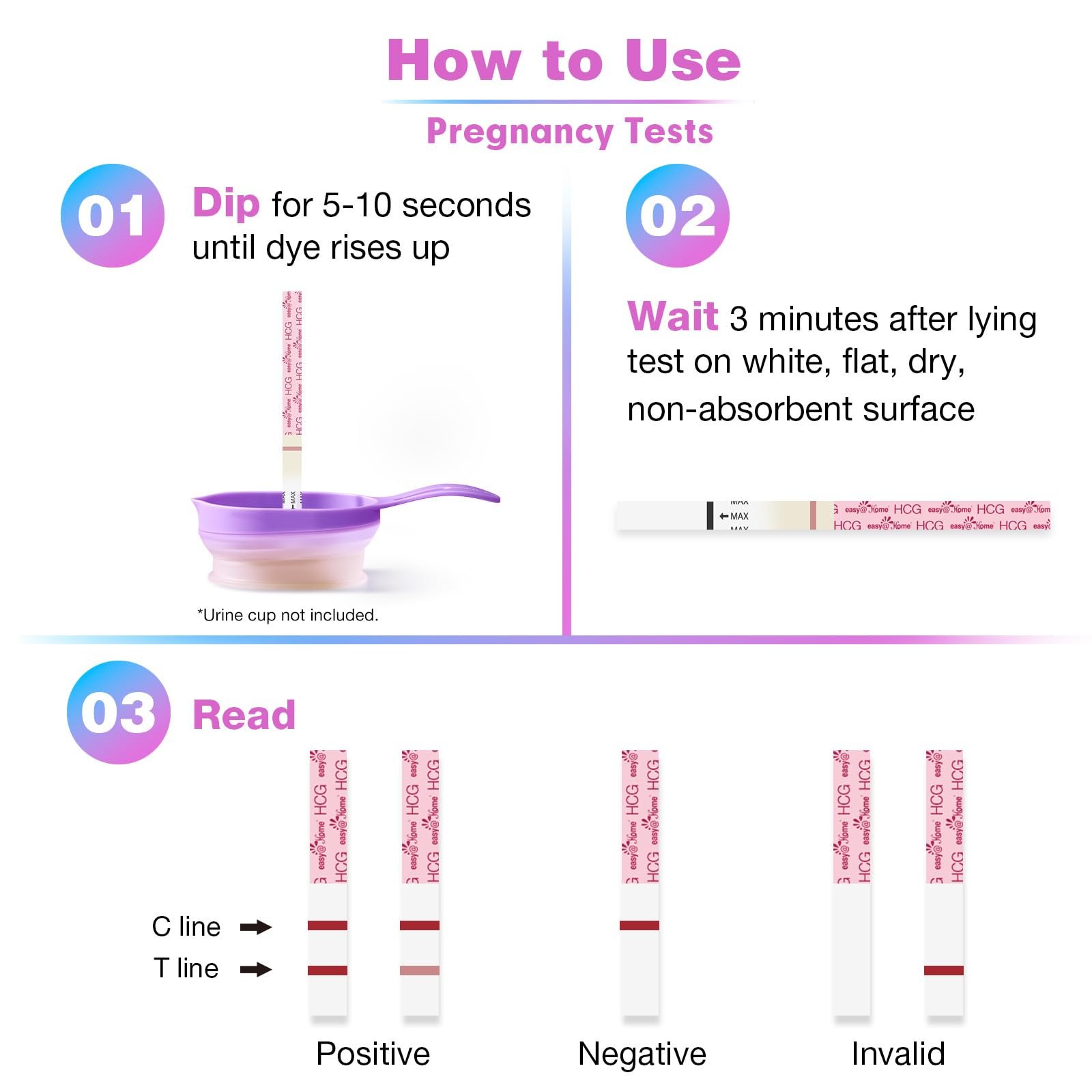 Easy@Home 50 Ovulation & 20 Pregnancy Test Strips Kits: Easy to Use Sensitive Accurate Reliable Fertility Predictor kits - Image 3