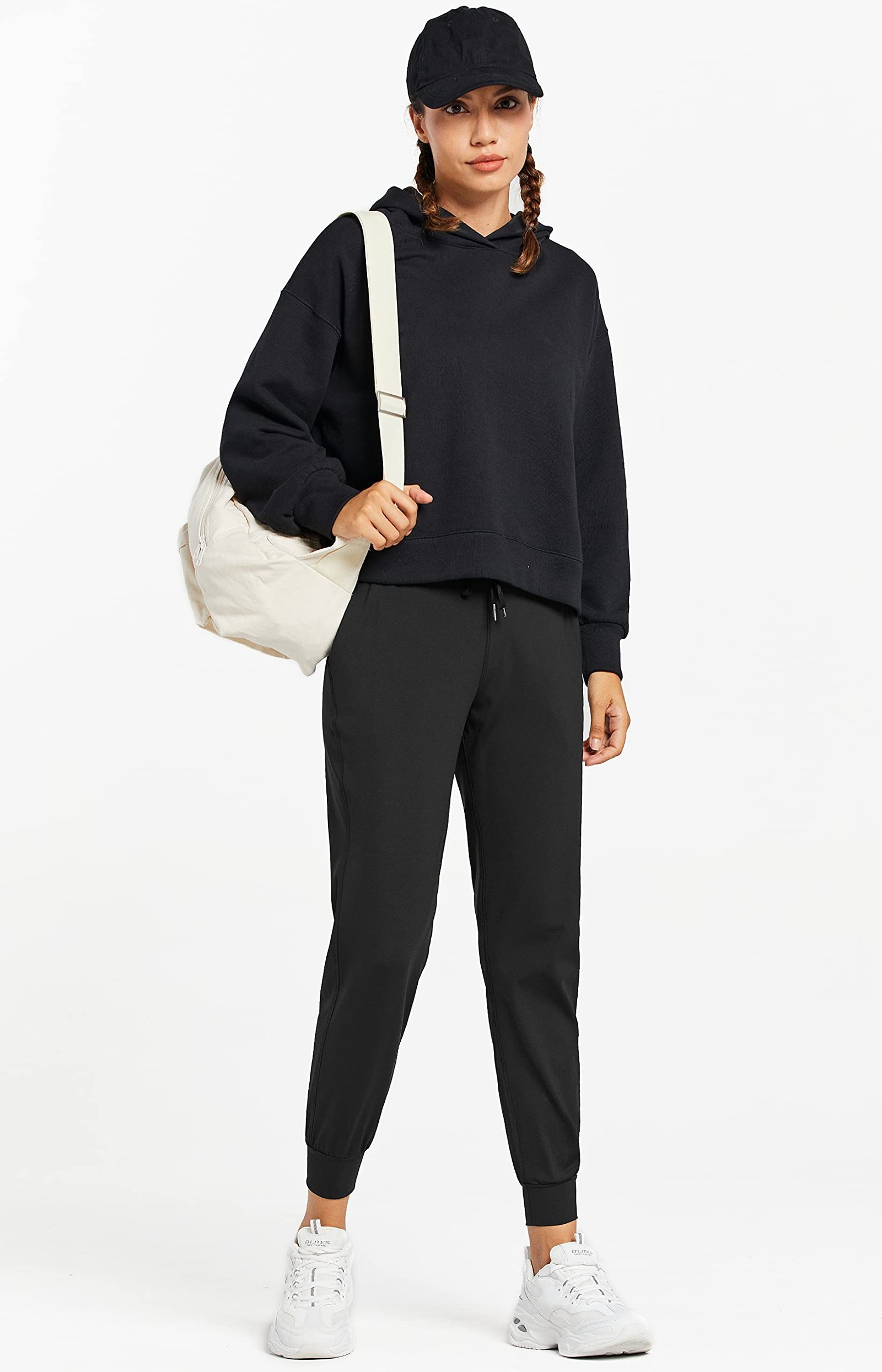 Libin Women's Joggers Pants Athletic Sweatpants with Pockets Running Tapered Casual Pants for Workout,Lounge, Black L - Image 7