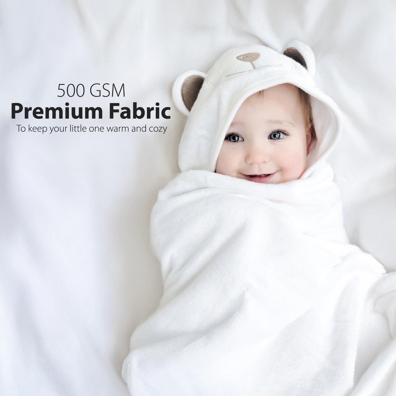 Premium Ultra Soft Organic Bamboo Baby Hooded Towel with Unique Design – Hypoallergenic Baby Towels for Infant and Toddler – Suitable as Baby Gifts - Image 6