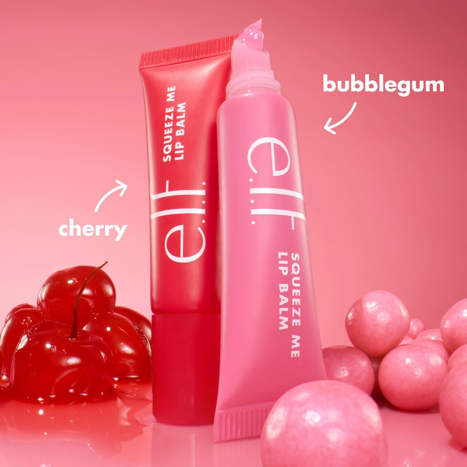 e.l.f. Squeeze Me More Lip Balm Duo, Moisturizing Balm For A Sheer Tint Of Colour, Made With Hyaluronic Acid, Vegan & Cruelty-Free, Cherry & Bubblegum - Image 7