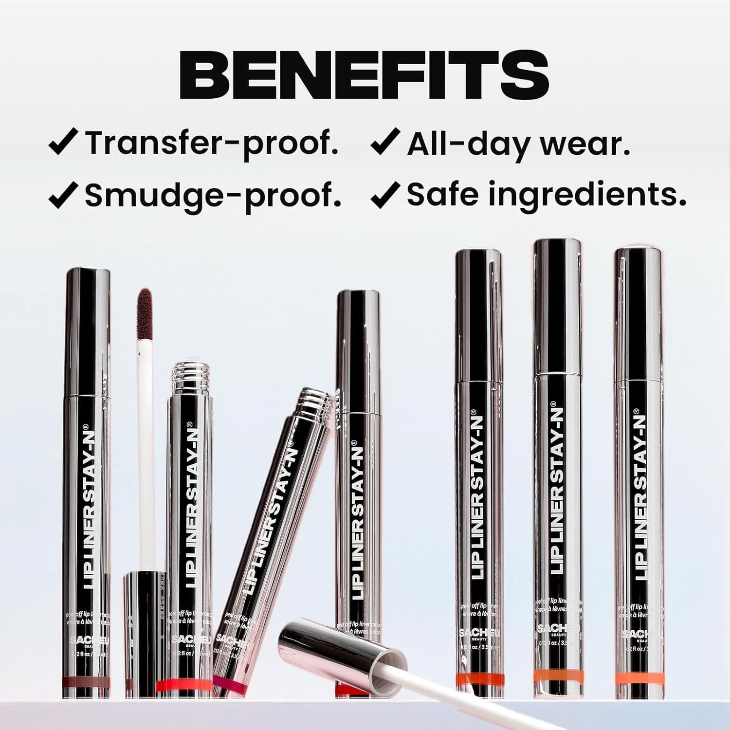 Sacheu Lip Liner STAY-N Peel Off Lip Stain — Long Lasting Waterproof Lip Tint with Hyaluronic Acid & Vitamin E — Transfer Proof Matte Finish, Vegan & Cruelty-Free (p-INKED) - Image 7
