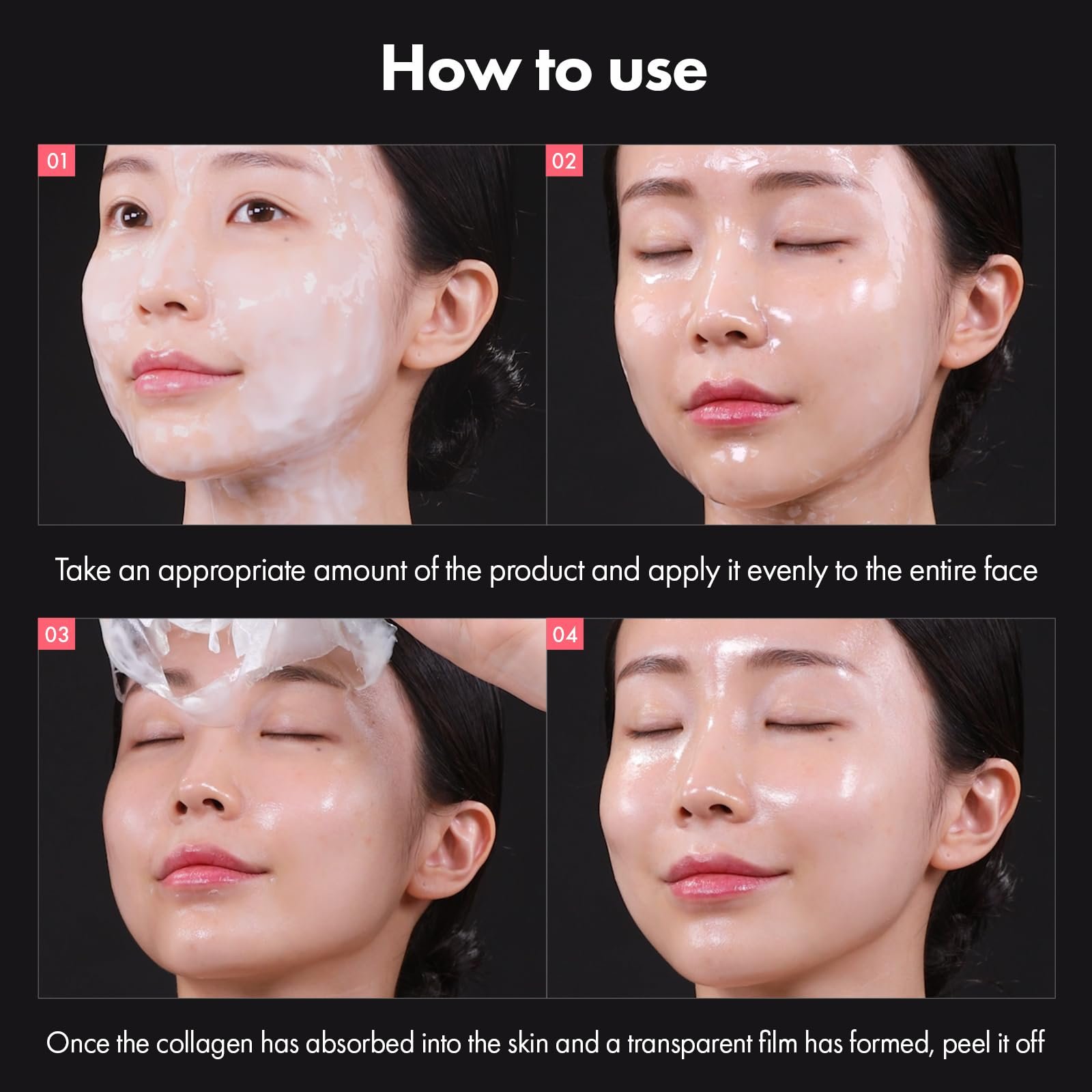 TOSOWOONG Real Collagen Fit, Hydrolyzed Collagen Wrapping Mask, Peel Off Facial Mask for elasticity, Hydrating, Glow, Glass Skin, Face Moisturizer, Self Care, Korean Skin Care, 50ml, 1.69 fl. oz. - Image 3