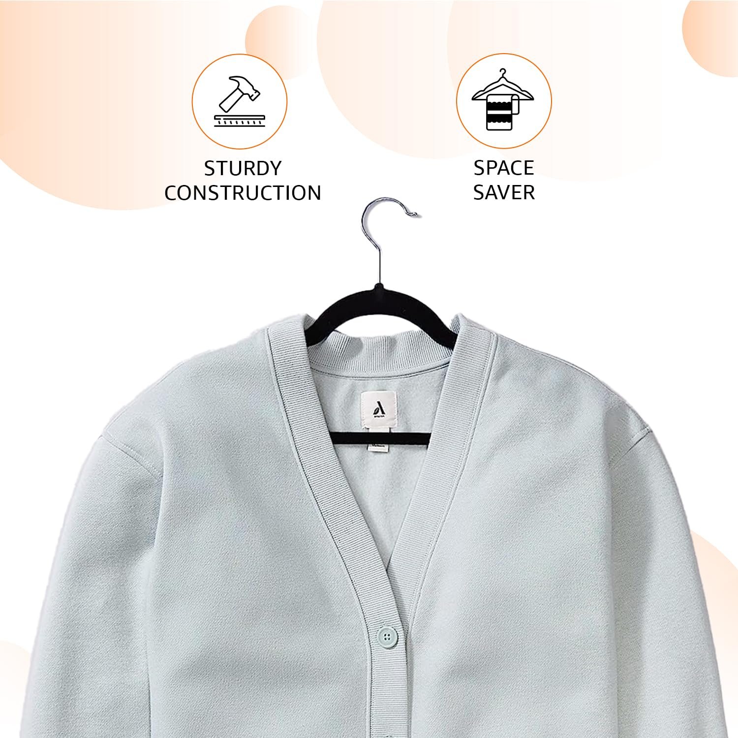 Amazon Basics Slim Velvet, Non-Slip Suit Clothes Hangers, Pack of 30, Black - Image 9