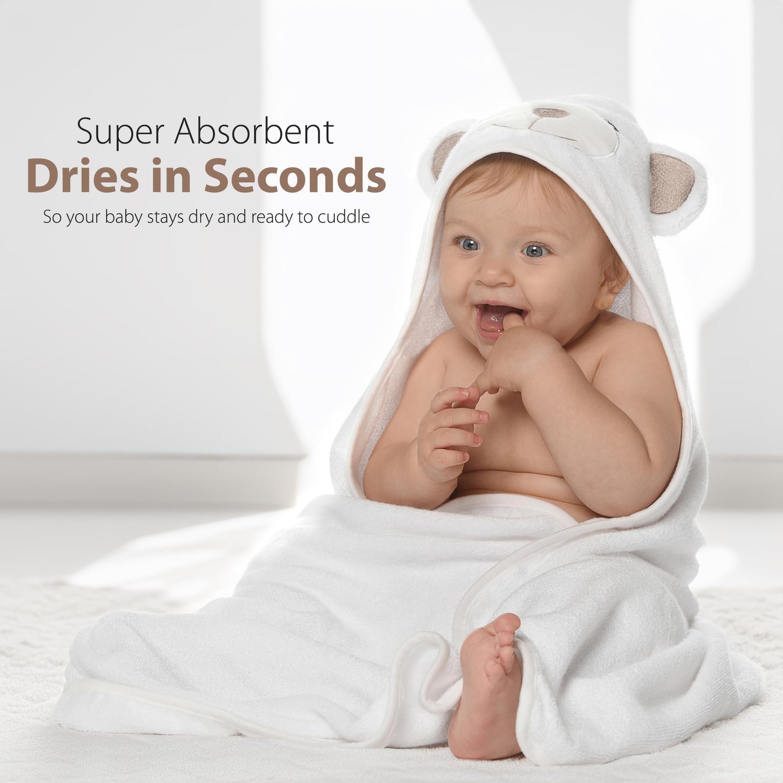 Premium Ultra Soft Organic Bamboo Baby Hooded Towel with Unique Design – Hypoallergenic Baby Towels for Infant and Toddler – Suitable as Baby Gifts - Image 4