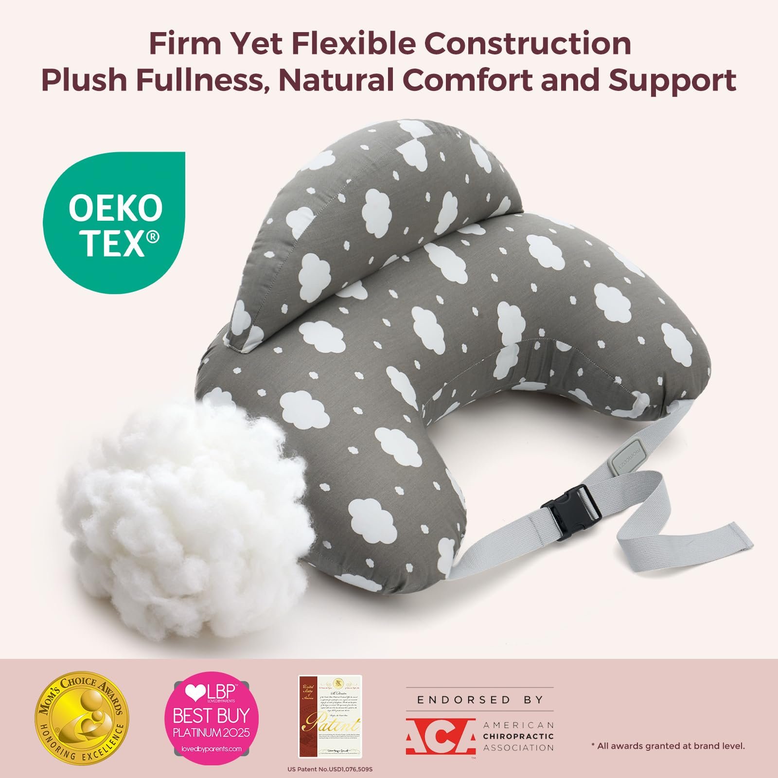 Momcozy Nursing Pillow for Breastfeeding, Original Plus Size Breastfeeding Pillows for More Support for Mom and Baby, with Adjustable Waist Strap and Removable Cotton Cover, Grey - Image 8
