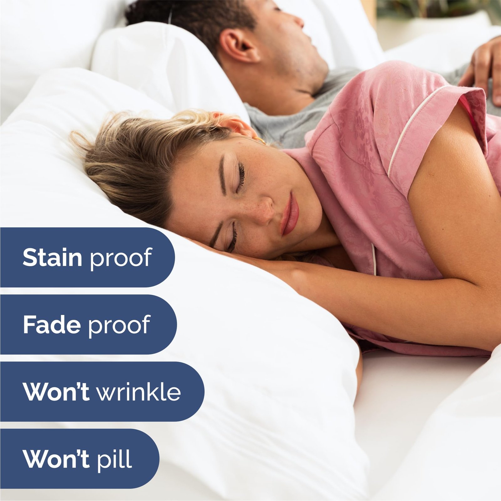 Queen Size 4 Piece Sheet Set - Comfy Breathable & Cooling Sheets - Hotel Luxury Bed Sheets for Women & Men - Deep Pockets, Easy-Fit, Extra Soft & Wrinkle Free Sheets - White Oeko-Tex Bed Sheet Set - Image 5