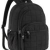 BAGSMART College Laptop Backpack, Travel Backpack for Women, Quilted Casual Daypack, Water-Resistant Bookbag for 15.6 Inch Laptop, Black