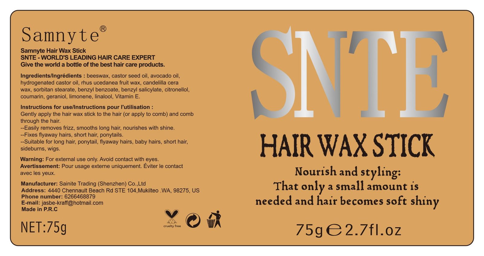 Hair Wax Stick, 2PCS for Slick Styling, Non-Greasy Cream Gel for Flyaways, Frizz Control - Image 3