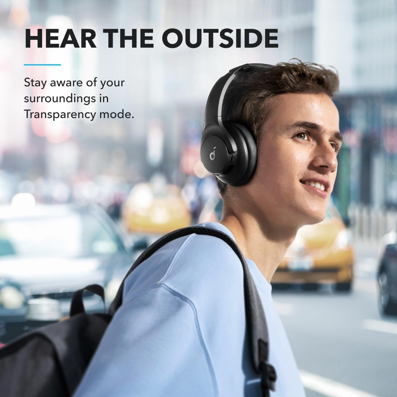 soundcore by Anker Q20i Hybrid Active Noise Cancelling Headphones, Wireless Over-Ear Bluetooth, 40H Long ANC Playtime, Hi-Res Audio, Big Bass, Customize via an App, Transparency Mode, Ideal for Travel - Image 4