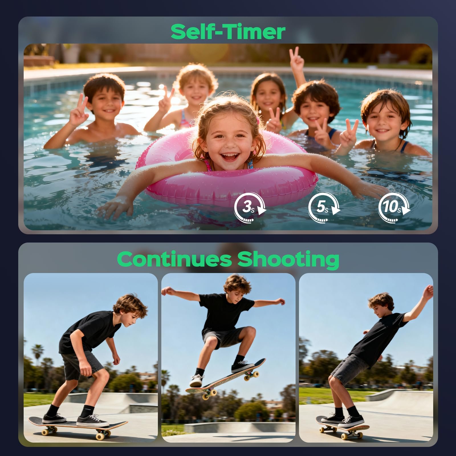 32GB Digital Camera Compact 48MP Autofocus 16X Digital Zoom Photo Camera: 2.8 Inch 4K LCD Screen Portable Vlogging Photography Camera for Kids, Beginners, Teens, Students with Lanyard - Image 3