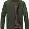 Lentta Men's Slim Fit Lightweight Softshell Bomber Jacket Coat Fall Jackets For Men (X-Large, Army Green)